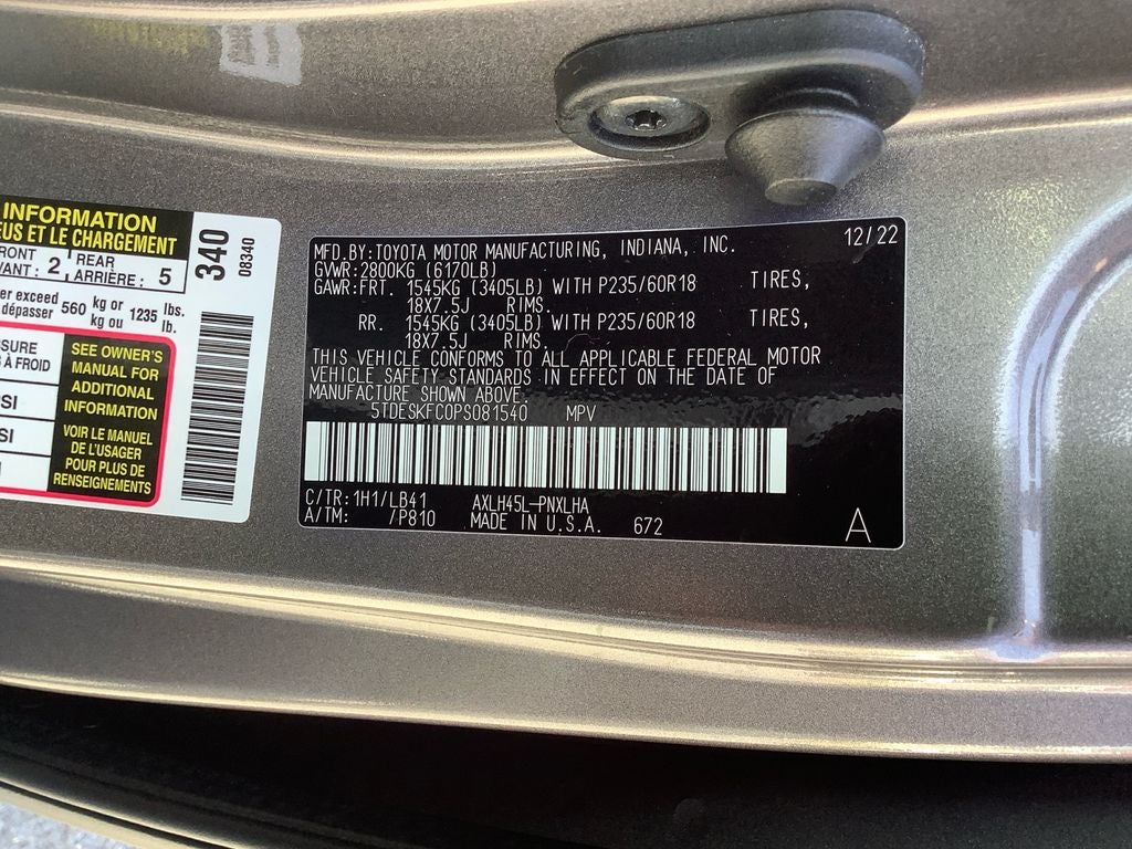 2023 Toyota Sienna Platinum 7 Passenger