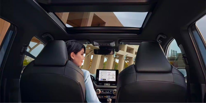 Interior View of Moonroof in 2024 RAV4 Hybrid Frederick, MD